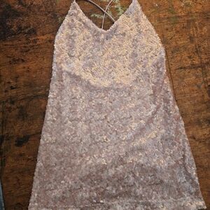 Urban Outfitters Sequin Mini Dress in Pink and Cream